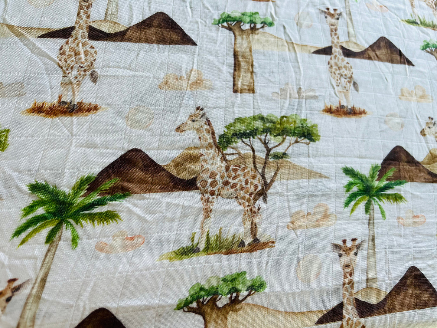 Giraffes Bamboo & Organic Cotton Fitted Cot Sheet