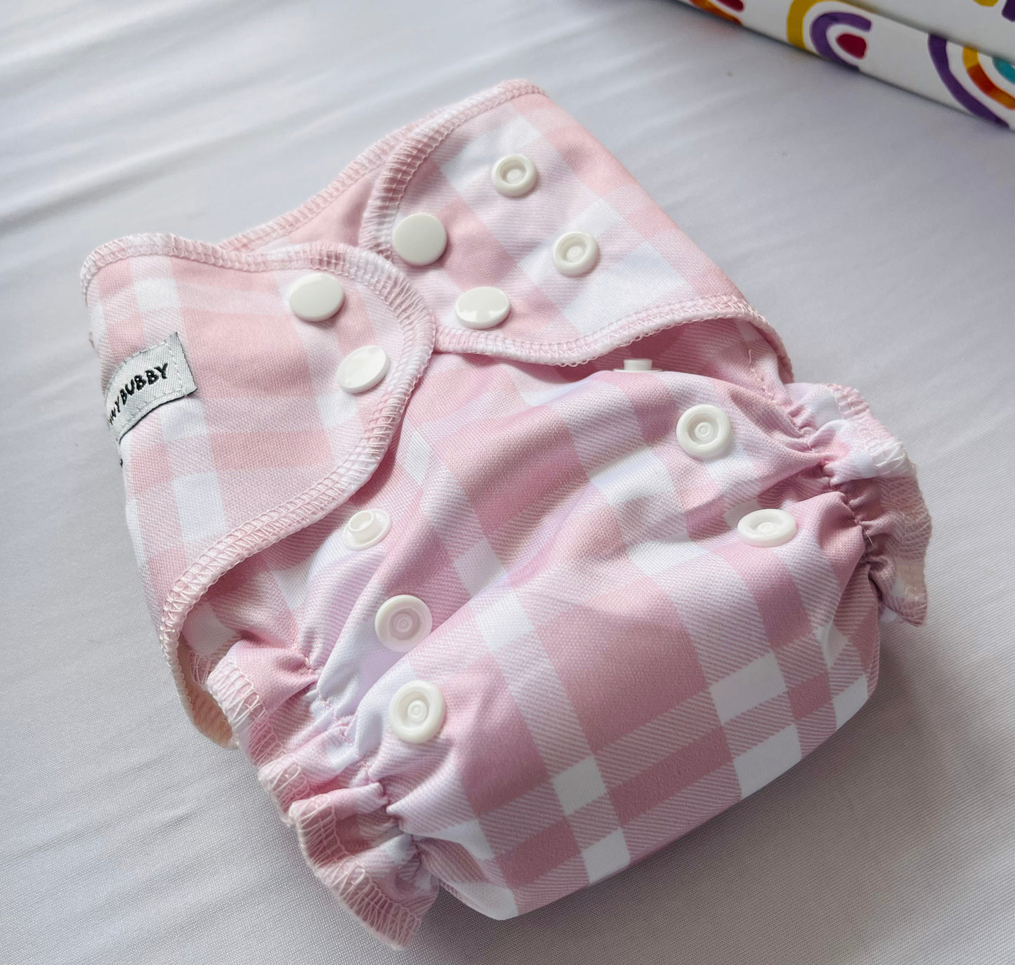 Pink Gingham Bamboo Cotton Newborn All in One MCN