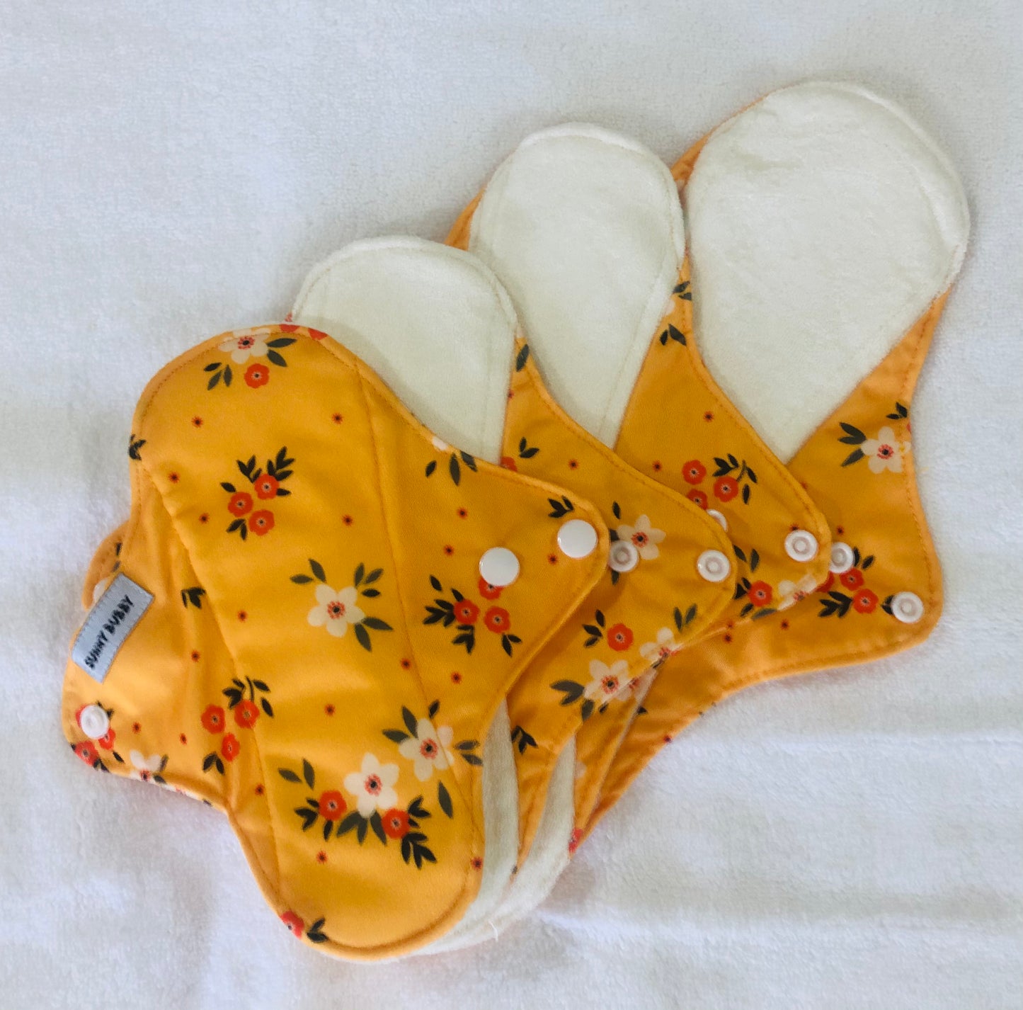 Sunny Flowers Reusable Bamboo Cotton Cloth Pads