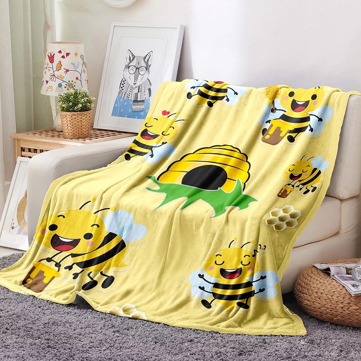 The Bumble Bees Cuddly Flannel Blanket