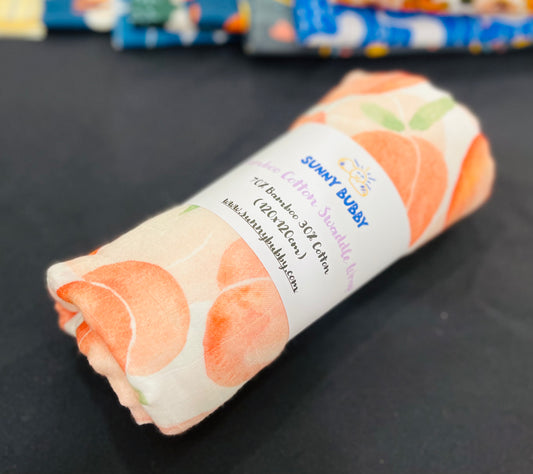 Peaches Bamboo Cotton Swaddle