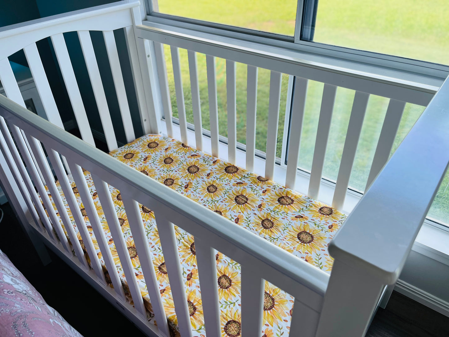 Sunflowers Bamboo & Organic Cotton Fitted Cot Sheet